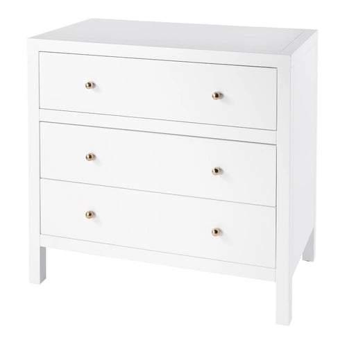 3-Drawer Wood Dresser with Metal Handles