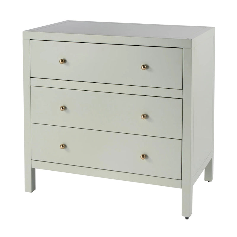 3-Drawer Wood Dresser with Metal Handles