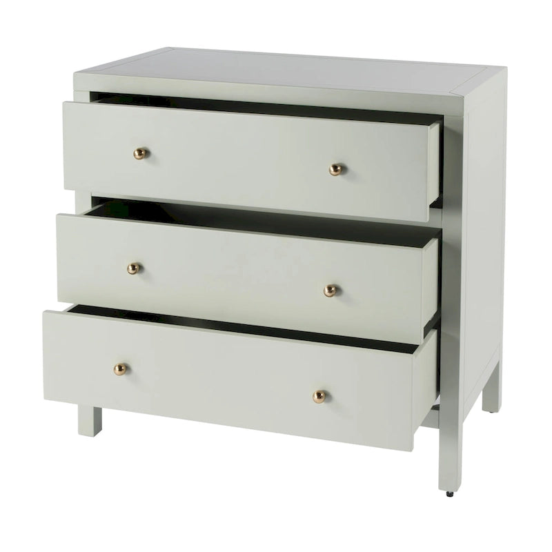 3-Drawer Wood Dresser with Metal Handles