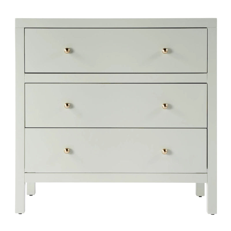 3-Drawer Wood Dresser with Metal Handles