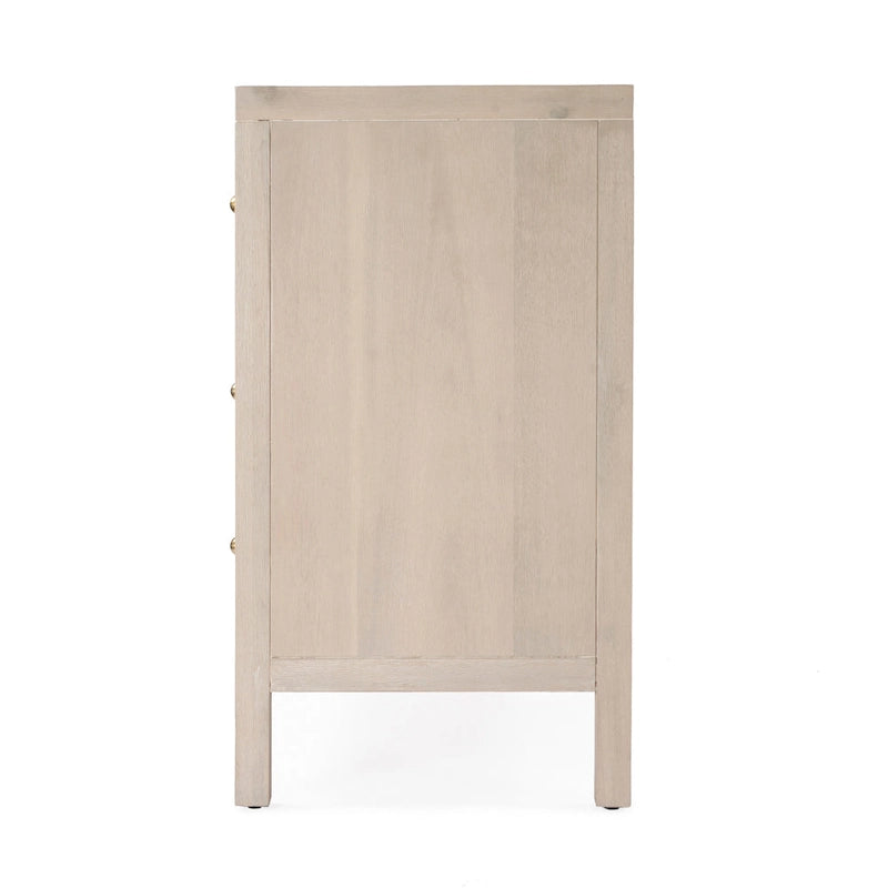 3-Drawer Wood Dresser with Metal Handles