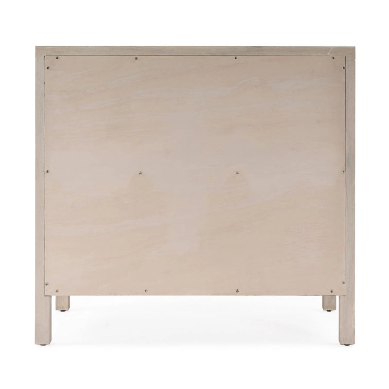 3-Drawer Wood Dresser with Metal Handles