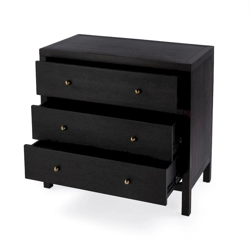 3-Drawer Wood Dresser with Metal Handles