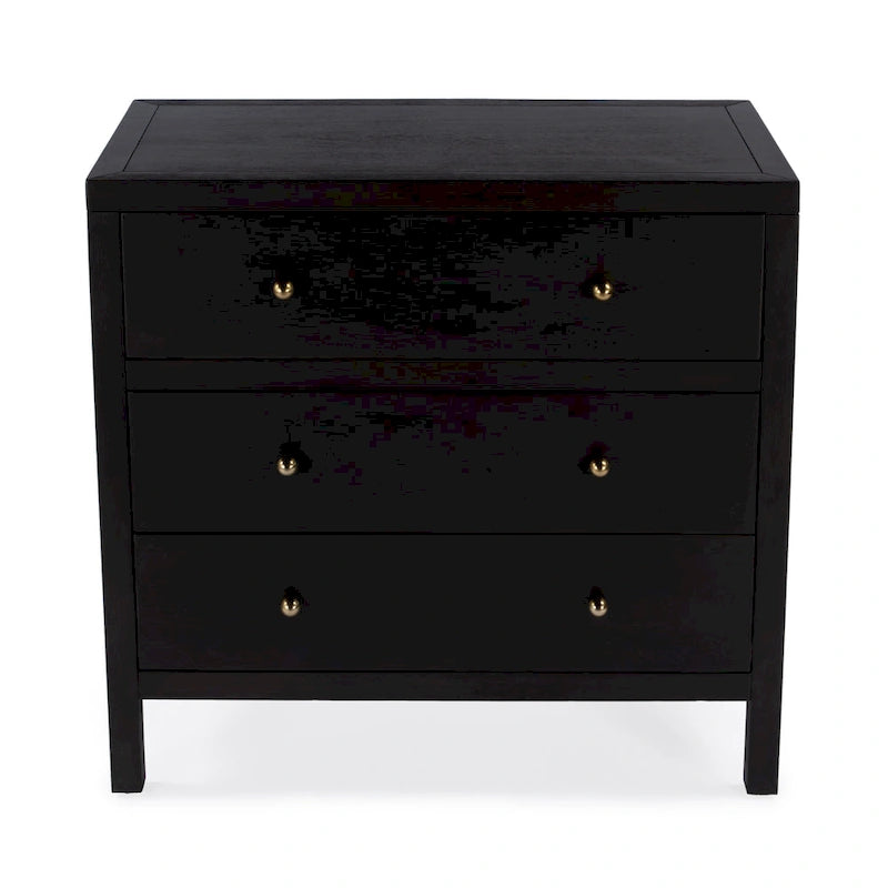 3-Drawer Wood Dresser with Metal Handles