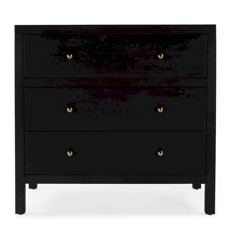 3-Drawer Wood Dresser with Metal Handles