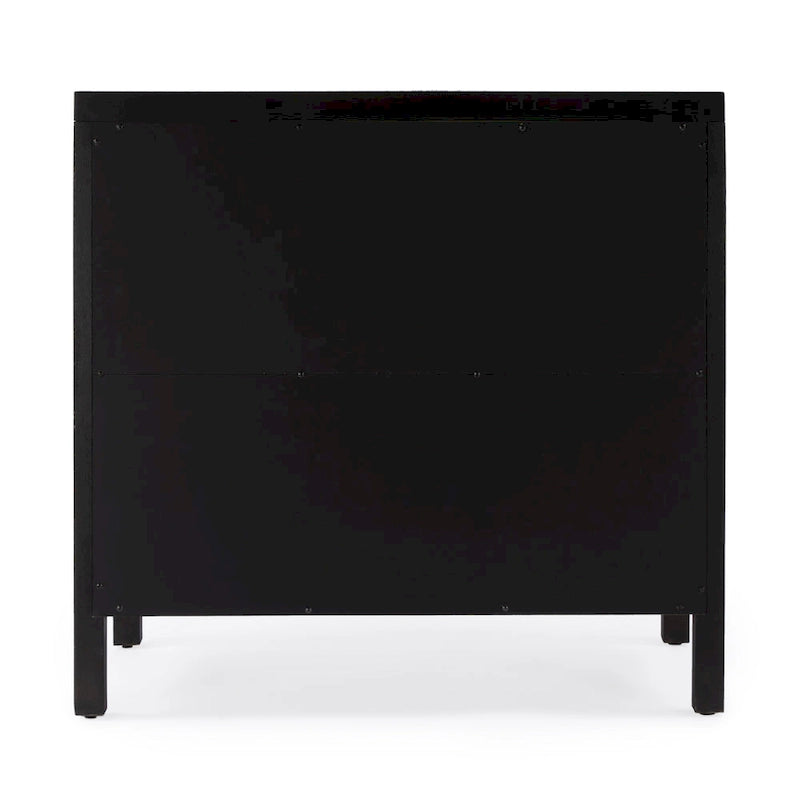 3-Drawer Wood Dresser with Metal Handles