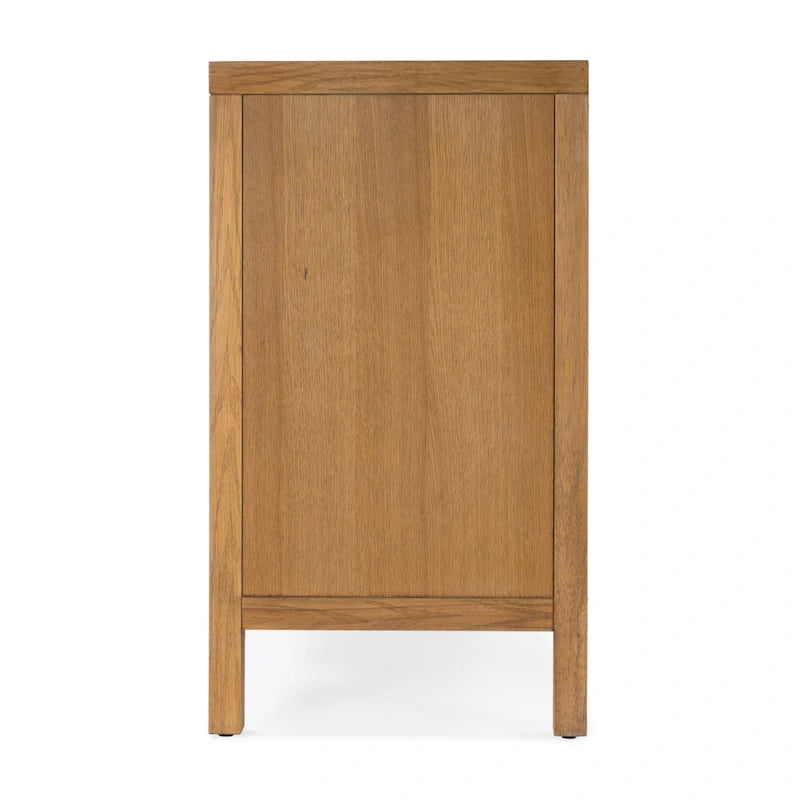 3-Drawer Wood Dresser with Metal Handles