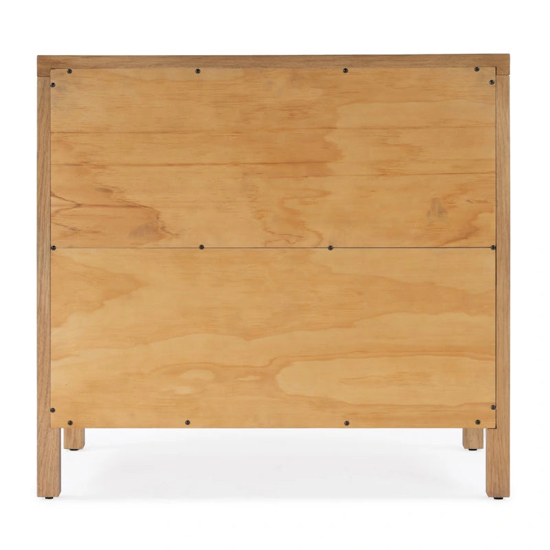 3-Drawer Wood Dresser with Metal Handles