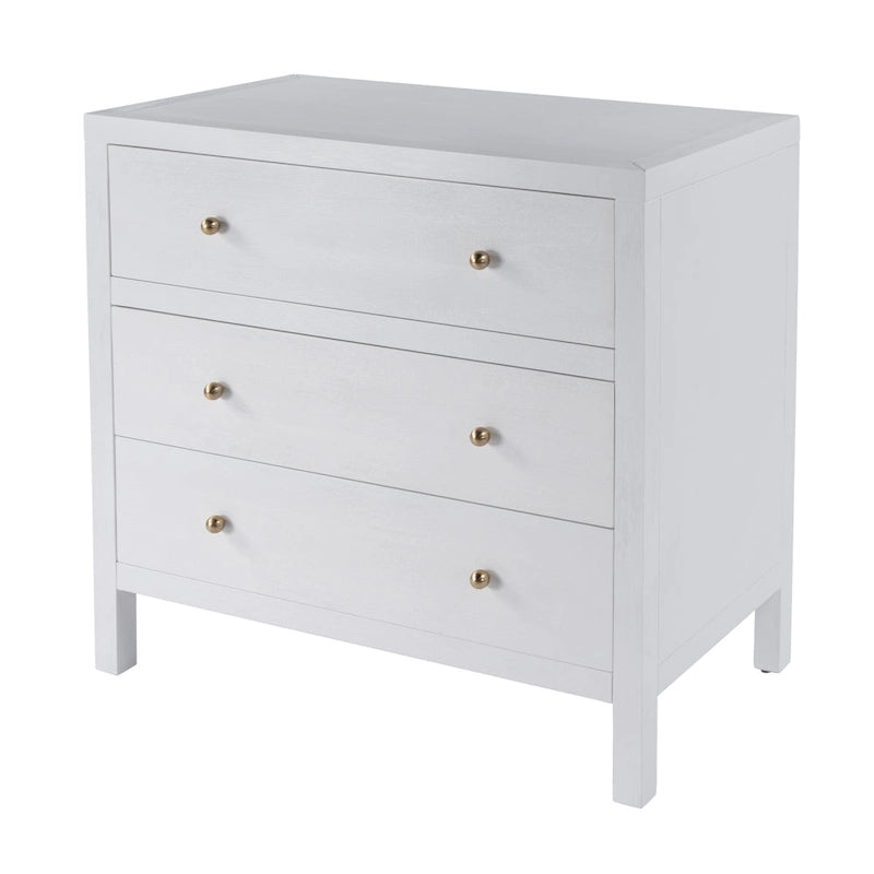 3-Drawer Wood Dresser with Metal Handles
