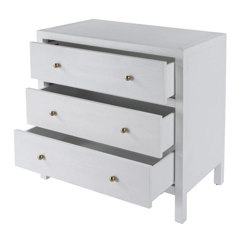 3-Drawer Wood Dresser with Metal Handles