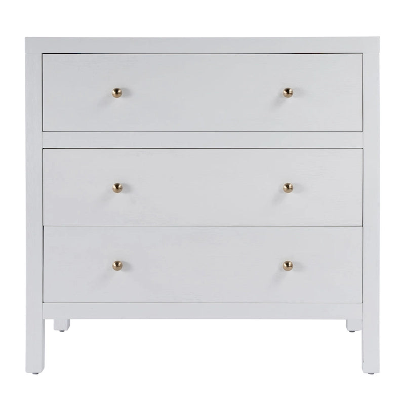 3-Drawer Wood Dresser with Metal Handles