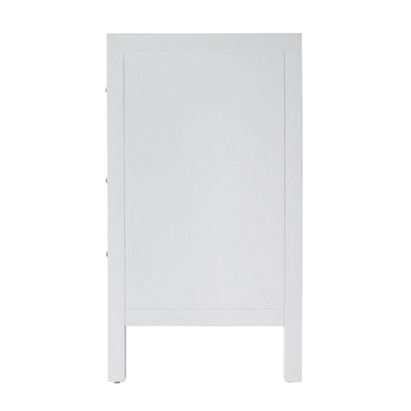 3-Drawer Wood Dresser with Metal Handles