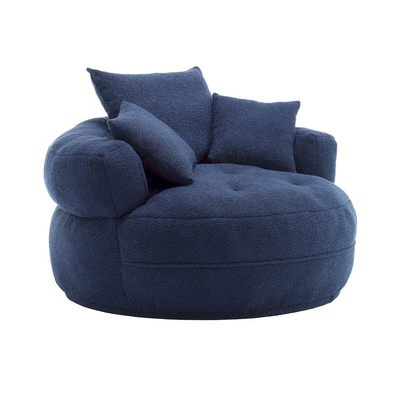 Circular wide living room fabric sofa, balcony homestay lazy sofa chair