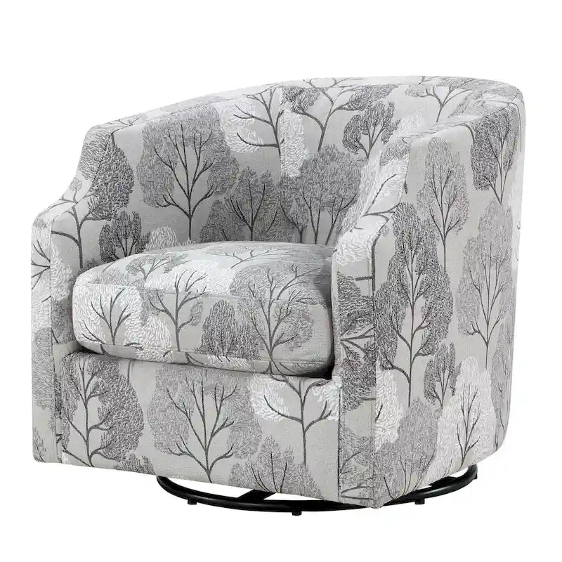 Swivel Glider Barrel Accent Chair with 360-Degree Rotation