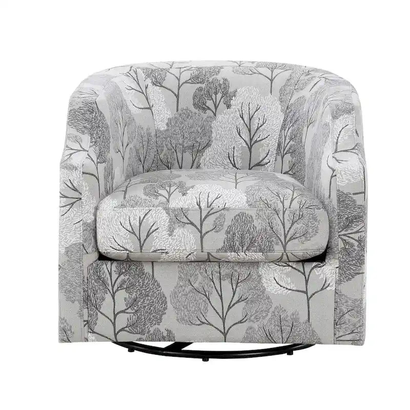 Swivel Glider Barrel Accent Chair with 360-Degree Rotation
