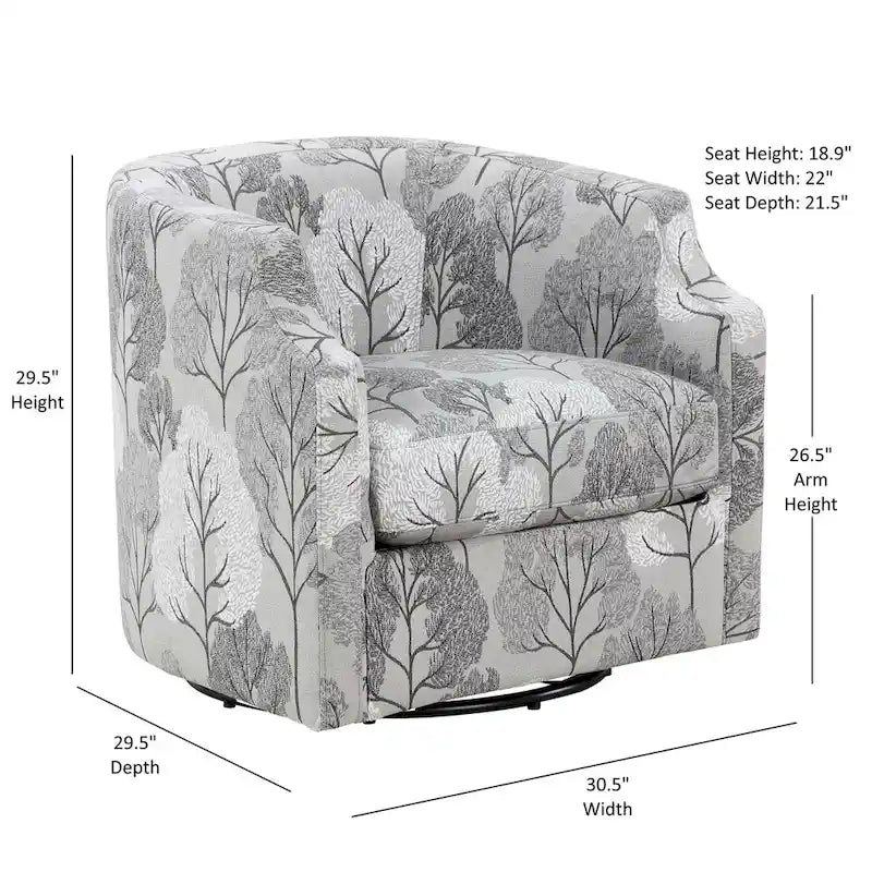 Swivel Glider Barrel Accent Chair with 360-Degree Rotation