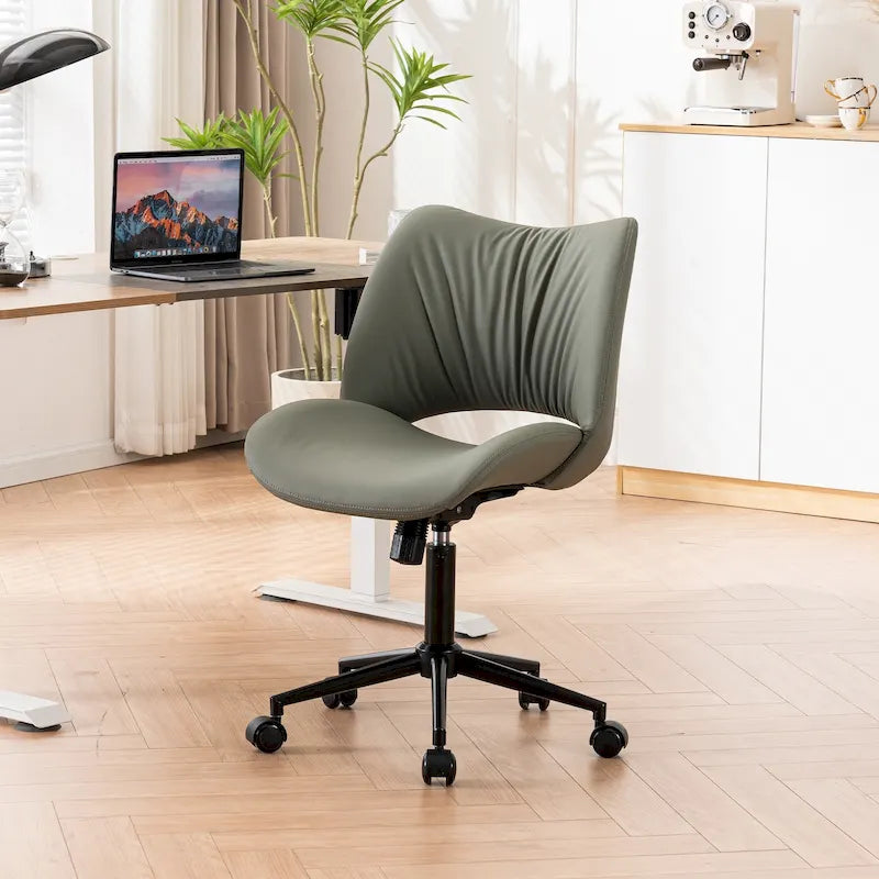 Swivel Armless Ergonomic Office Chair with Wheels