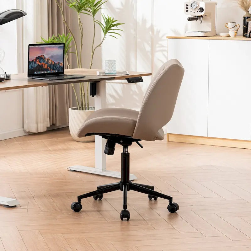 Swivel Armless Ergonomic Office Chair with Wheels