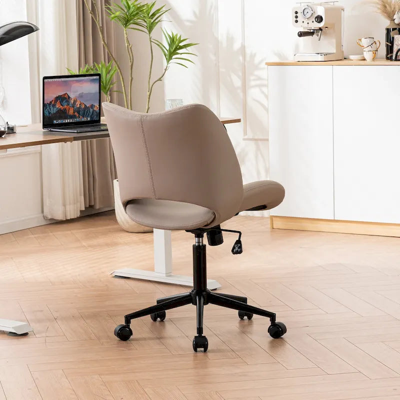 Swivel Armless Ergonomic Office Chair with Wheels