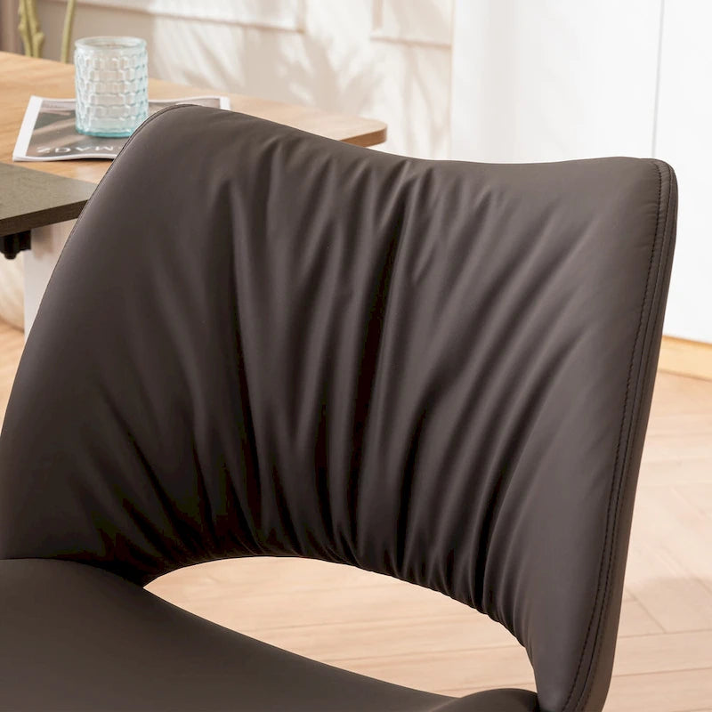 Swivel Armless Ergonomic Office Chair with Wheels