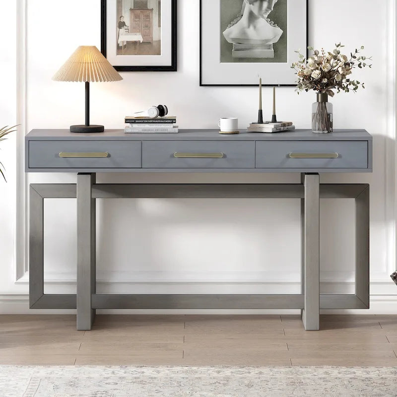 Elegante consoletafel met drie laden, extra lange haltafel voor entree, hal, woonkamer en foyer