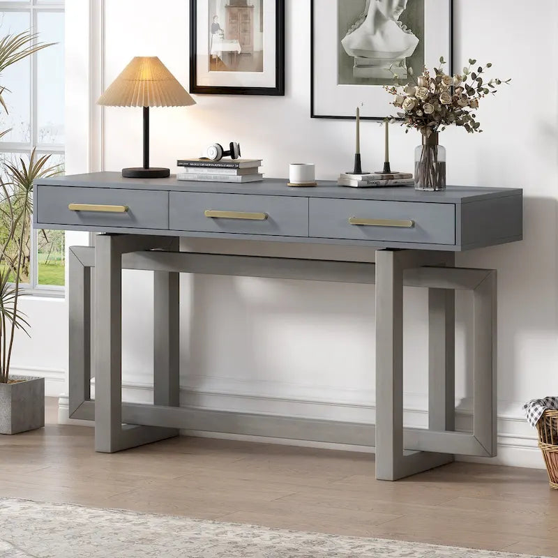 Elegante consoletafel met drie laden, extra lange haltafel voor entree, hal, woonkamer en foyer
