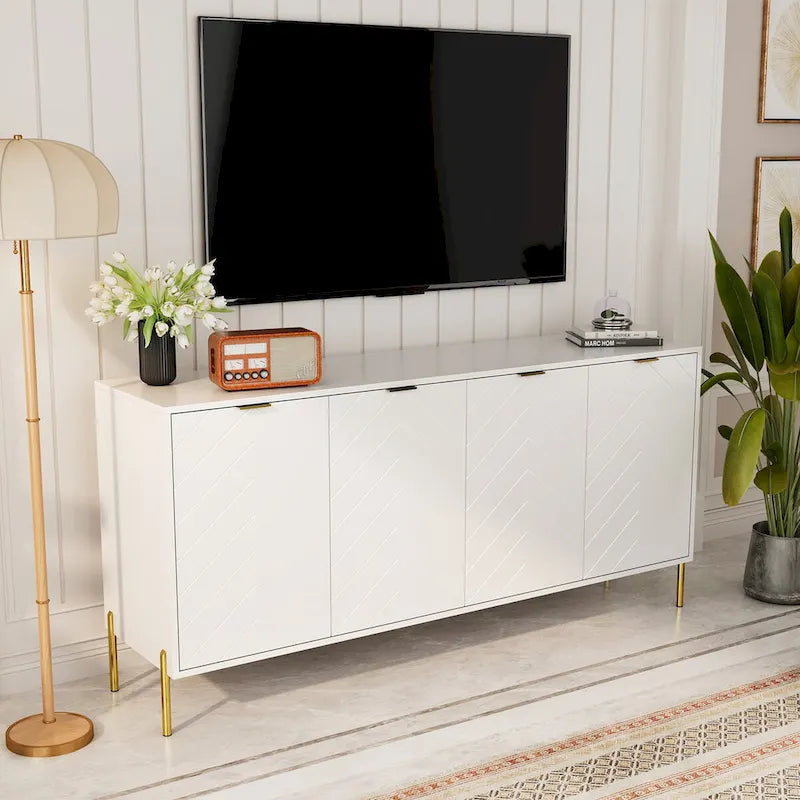Mid-Century Four Door Storage Buffets Sideboards
