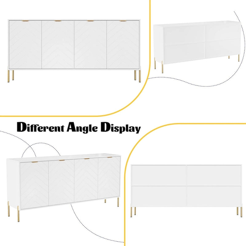 Mid-Century Four Door Storage Buffets Sideboards