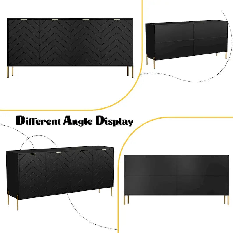 Mid-Century Four Door Storage Buffets Sideboards