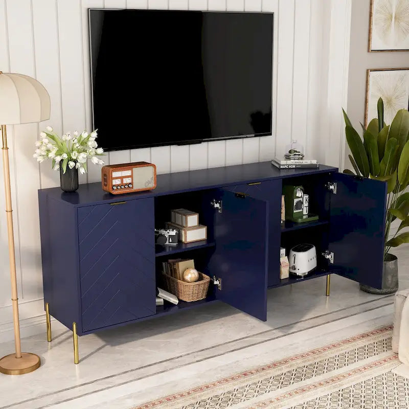 Mid-Century Four Door Storage Buffets Sideboards