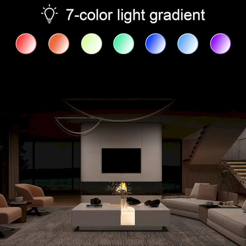 White 2-Drawer Coffee Table with LED Display Top