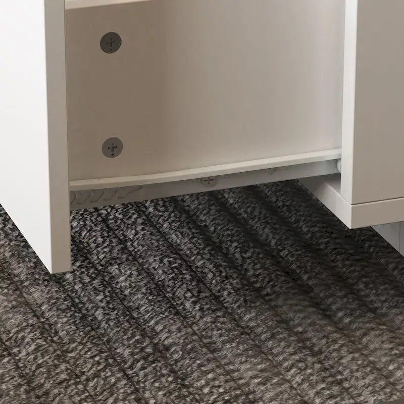 White 2-Drawer Coffee Table with LED Display Top