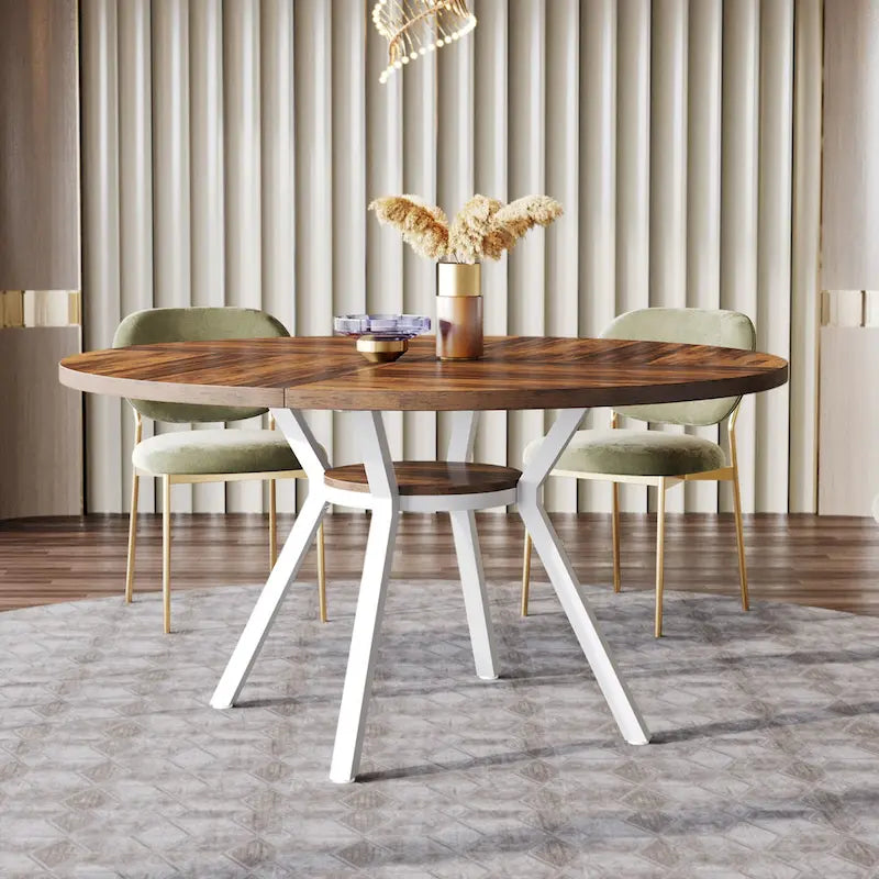 47 Inches Modern Round Dining Table for 4 - 47.2D x 47.2W x 29.9H