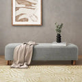 Modern Boucle Upholstered Ottoman Bench for Two