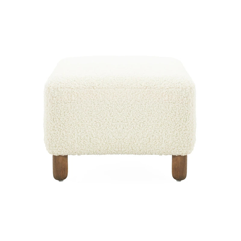 Modern Boucle Upholstered Ottoman Bench for Two