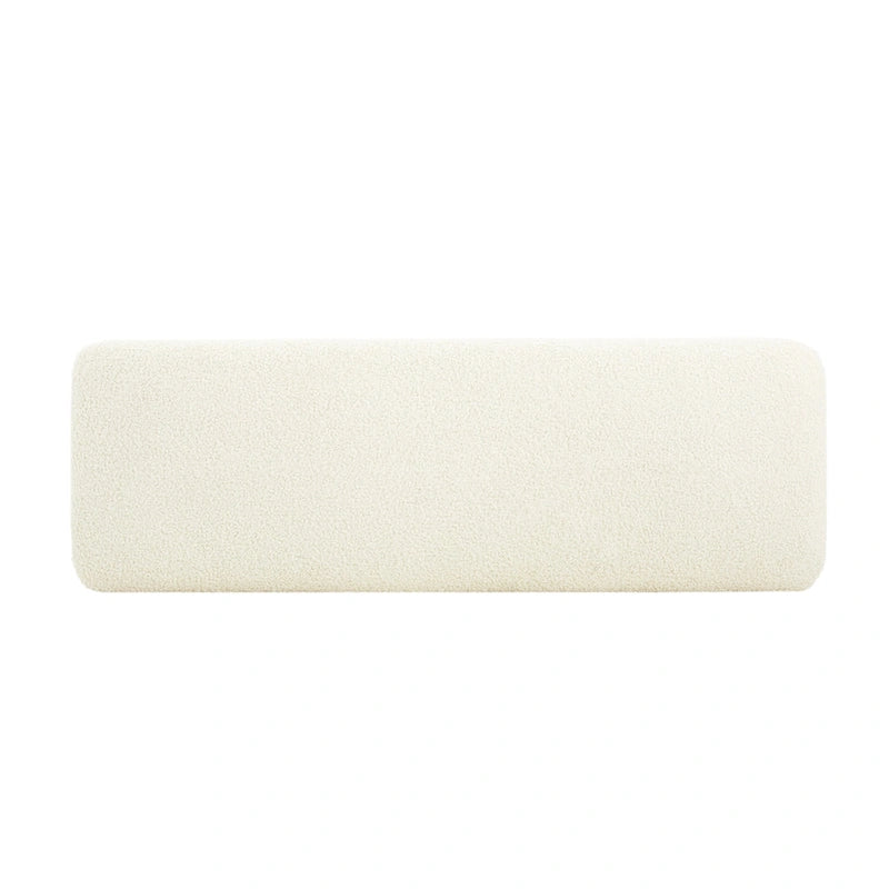 Modern Boucle Upholstered Ottoman Bench for Two