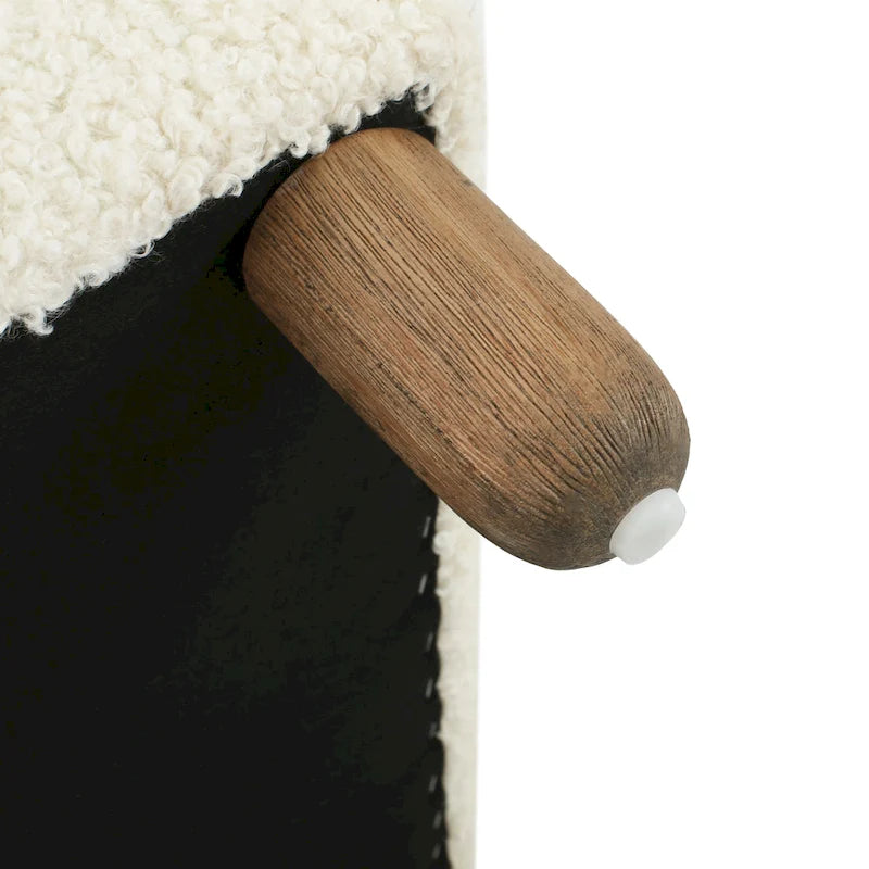 Modern Boucle Upholstered Ottoman Bench for Two