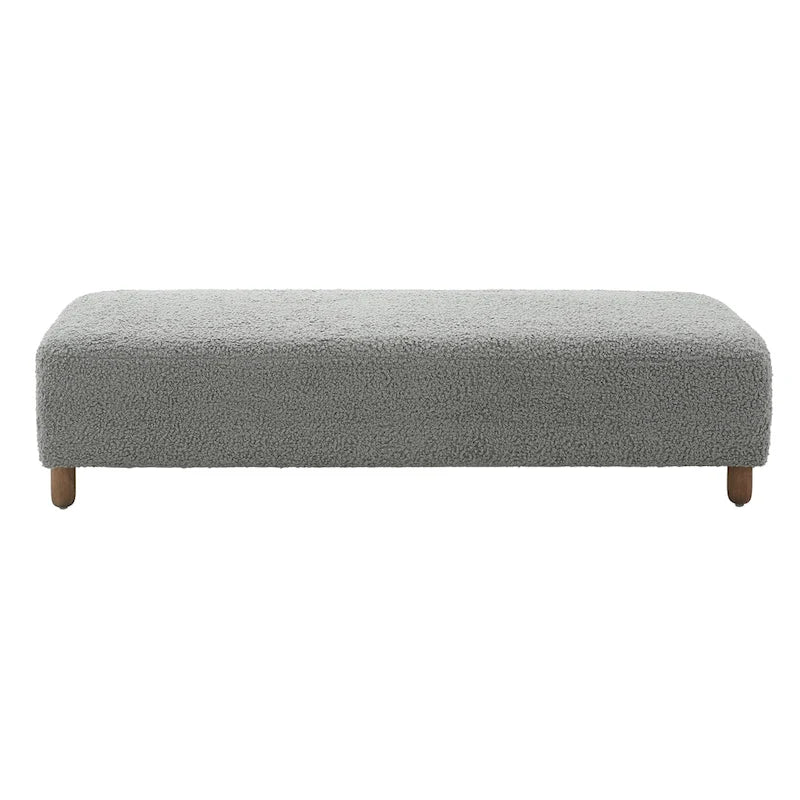 Modern Boucle Upholstered Ottoman Bench for Two