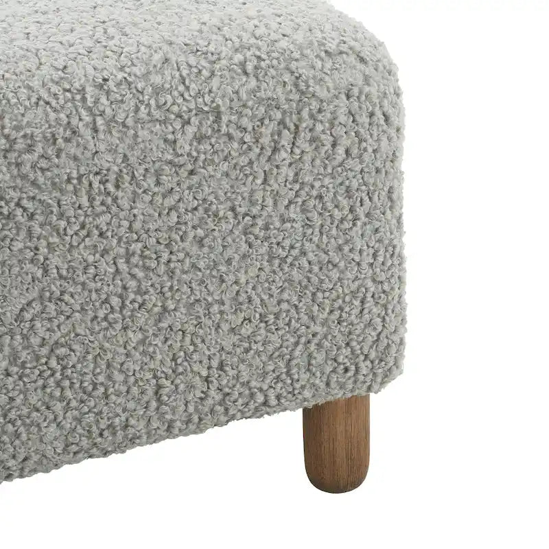 Modern Boucle Upholstered Ottoman Bench for Two