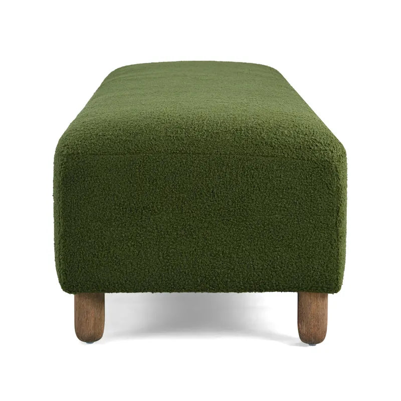 Modern Boucle Upholstered Ottoman Bench for Two