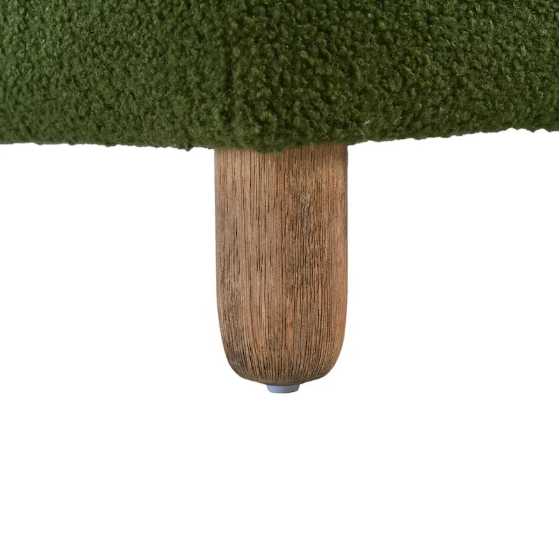 Modern Boucle Upholstered Ottoman Bench for Two