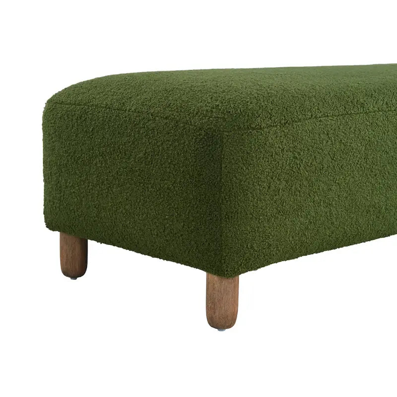 Modern Boucle Upholstered Ottoman Bench for Two