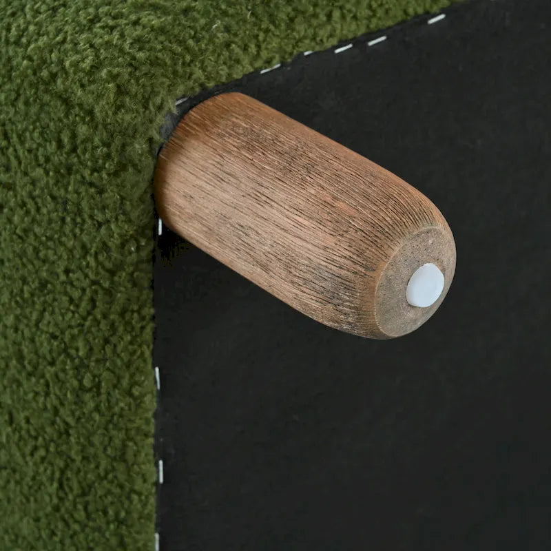 Modern Boucle Upholstered Ottoman Bench for Two